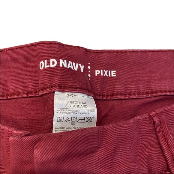 Old Navy PIxie Stretch Straight Leg Pants, Burgundy, Size 8 Regular - Picture 5 of 8